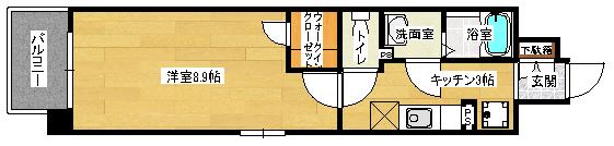 第32友建ビル(1K/8階)の間取り写真