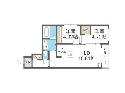 ALIVIS北23条(2LDK/2階)の間取り写真