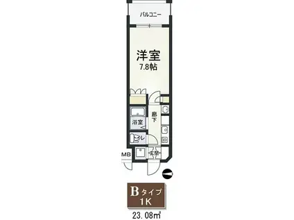 KOBAYASHI YOKOビル(1K/7階)の間取り写真