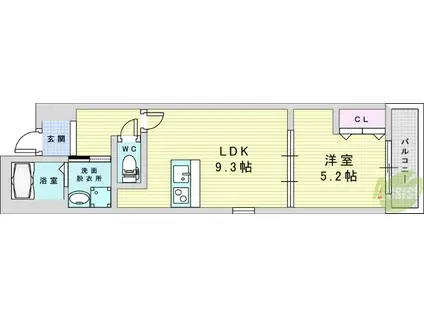 フジパレス十三ウエスト(1LDK/2階)の間取り写真