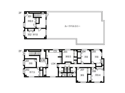 シエルハウス長町一丁目(ワンルーム/2階)の間取り写真