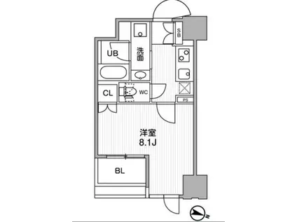 東神田テラスレジデンス(1K/5階)の間取り写真