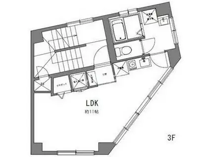 LUXESS浅草(ワンルーム/3階)の間取り写真