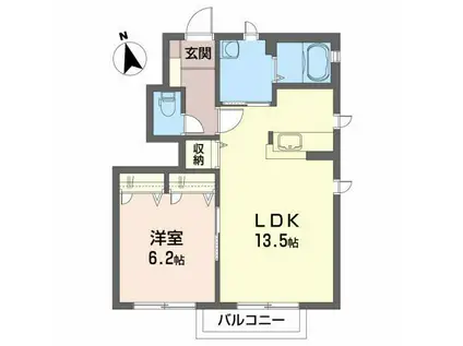 レジオン・ドヌールC(1LDK/1階)の間取り写真