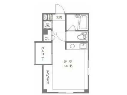 東中野ギンザ通ハイツ(ワンルーム/3階)の間取り写真
