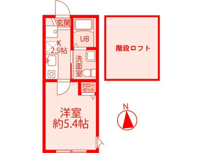 VILLA MARE(1K/2階)の間取り写真