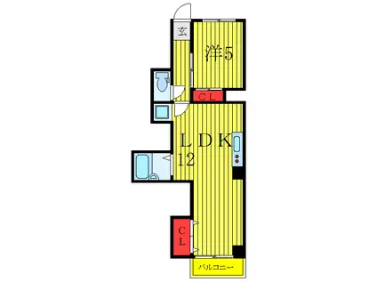 ジャルダン田端(1LDK/8階)の間取り写真