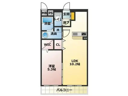 ユーミー三葛(1LDK/2階)の間取り写真