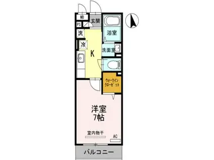 ポートサイドヴィラ I(1K/2階)の間取り写真