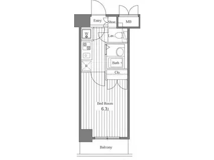 LA SANTE広尾(1K/9階)の間取り写真