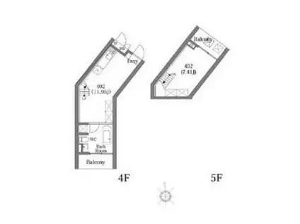 COMSUEHARA COMS上原(1LDK/4階)の間取り写真