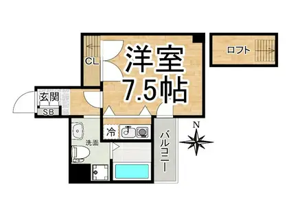 W.O.B FUKUSIMA(1K/3階)の間取り写真