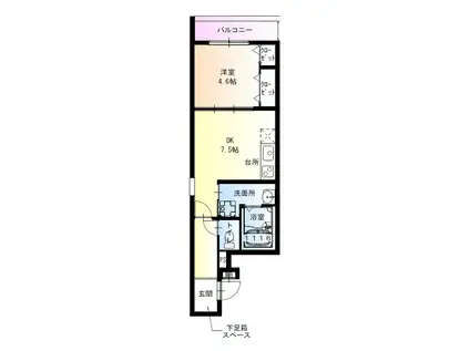 フジパレス上新庄駅北II番館(1DK/1階)の間取り写真