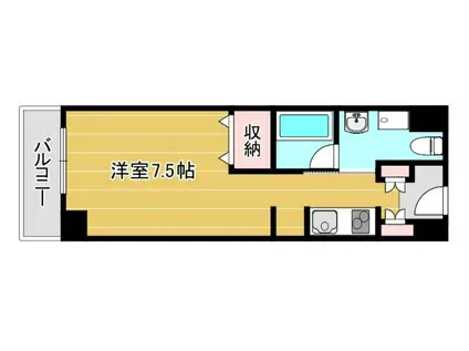 マインズ・コム高槻天神(ワンルーム/1階)の間取り写真