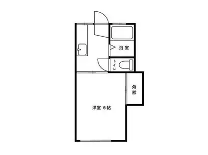 横山ハイツ(1K/2階)の間取り写真