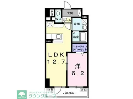 リバーサイドガーデンノースヒル(1LDK/4階)の間取り写真