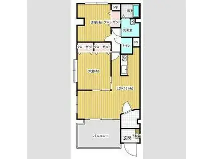 エスポワールII(2LDK/1階)の間取り写真
