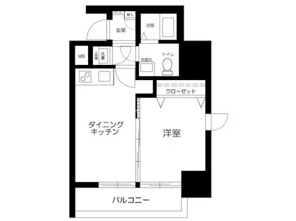 RISING PLACE浅草(1DK/5階)の間取り写真