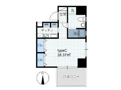 レション深川(1K/5階)の間取り写真