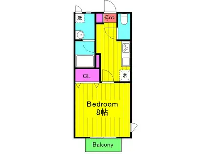 PUREWING(1K/1階)の間取り写真