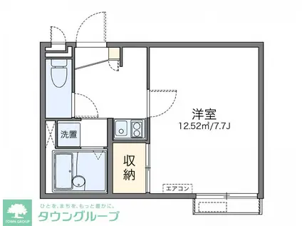 レオパレス中割(1K/2階)の間取り写真