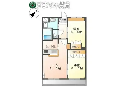 ピアディモーラ(2LDK/1階)の間取り写真