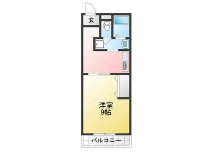 コーポ三喜C(1DK/2階)の間取り写真