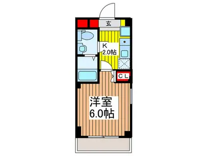 ツインクレスト童夢II(1K/3階)の間取り写真