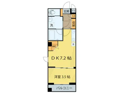 市名坂マンション(1DK/3階)の間取り写真