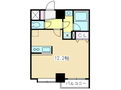 メゾンボヌール(ワンルーム/4階)の間取り写真