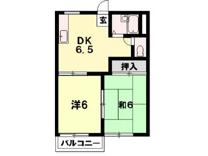 ハイツウイング膳所(2DK/2階)の間取り写真