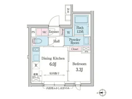 デュオメゾン渋谷(1DK/3階)の間取り写真