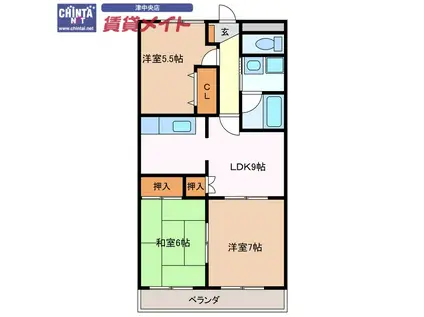 プログレスコート(ワンルーム/1階)の間取り写真