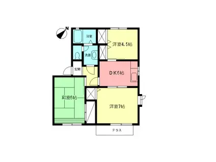 グランメール鵠沼A(3DK/1階)の間取り写真