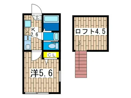 シンフォーティア(1K/1階)の間取り写真