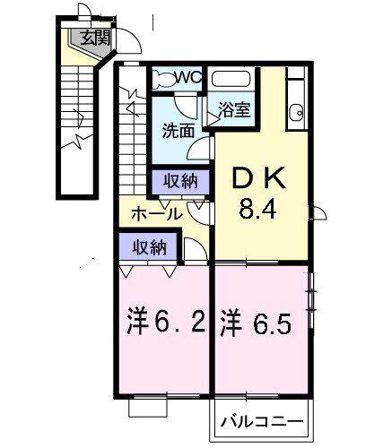 アトラスA(2DK/2階)の間取り写真