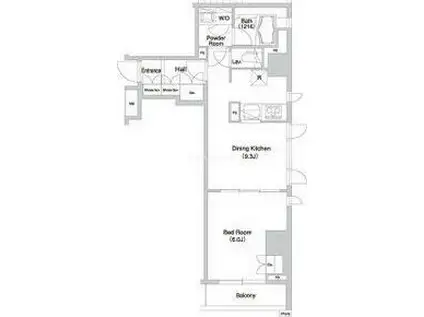 グラマシー横濱関内(1DK/2階)の間取り写真