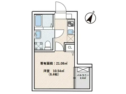 CASA GRANDE上板橋(1K/3階)の間取り写真