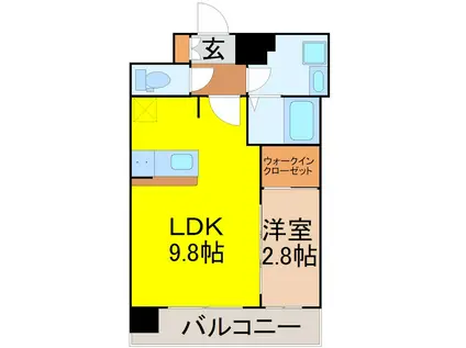 メイクスアート新栄III(1LDK/13階)の間取り写真