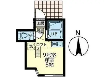 ユナイト小机グレートギャッビー(ワンルーム/2階)の間取り写真