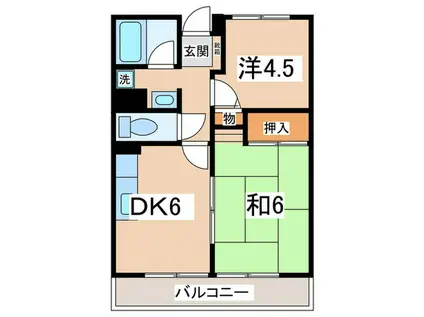 エルム大倉山(2DK/3階)の間取り写真