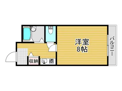 アルカン壱番館(1K/3階)の間取り写真