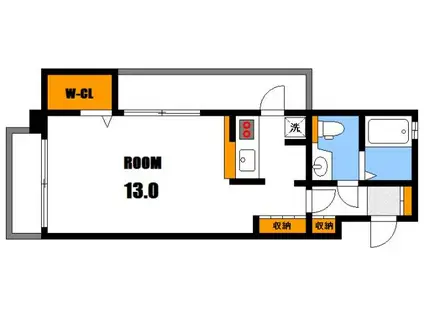 ユーアイビル高取(ワンルーム/3階)の間取り写真