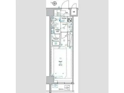 アンベリール亀戸パーク(1K/7階)の間取り写真