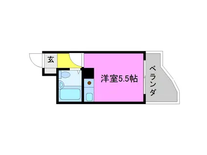 朝日プラザ深草(ワンルーム/6階)の間取り写真