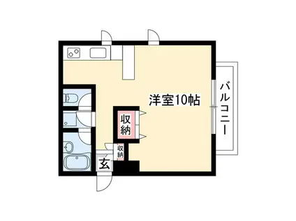 ウェルネス(1K/3階)の間取り写真