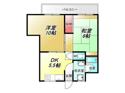 山本マンション(2DK/4階)の間取り写真