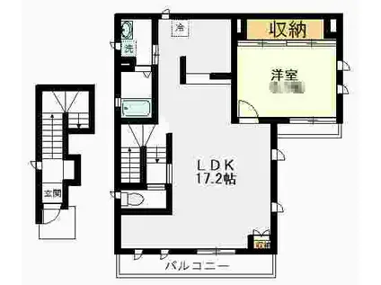 メゾン エスポワール(1LDK/2階)の間取り写真