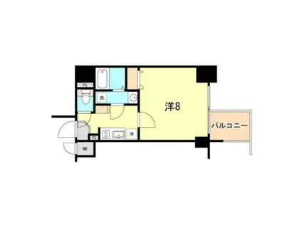 ファステート神戸ティアモ(1K/6階)の間取り写真