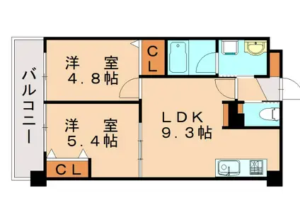 コンダクト福岡東(2LDK/4階)の間取り写真
